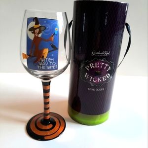 Halloween Witch Wine Glass